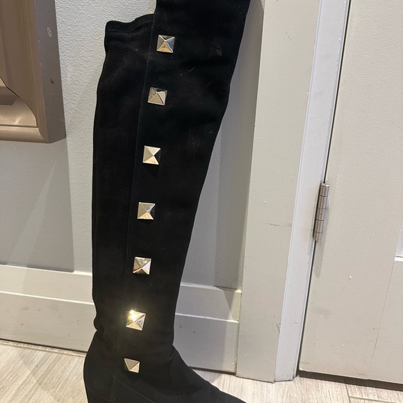 Valentino Over-The-Knee Rockstud Suede Boots sz 37 - Picture 4 of 8